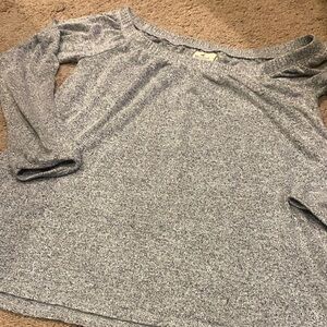 Gray Off-Shoulder Sweater